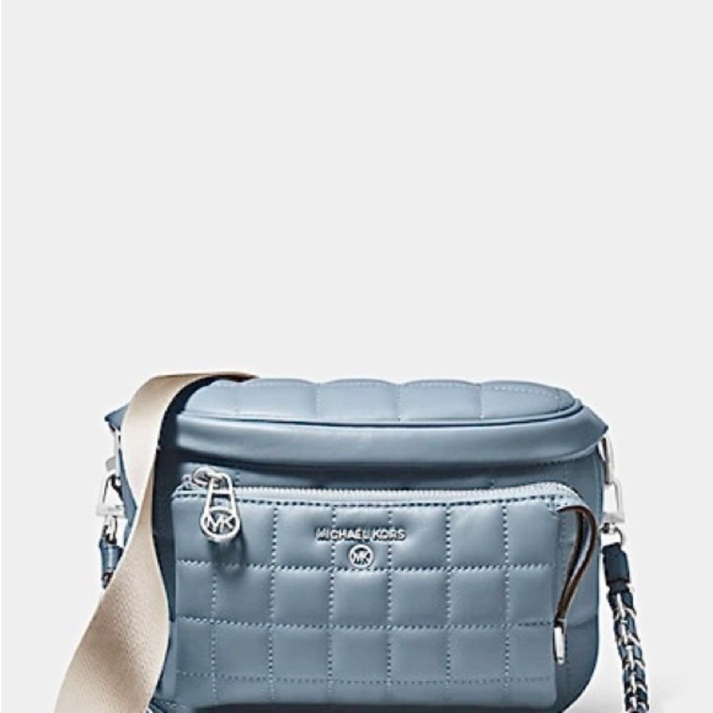 Michael Kors belt bag Bum bag MK Blue Quilted leather Bag Fanny packc crossbody - Picture 4 of 11